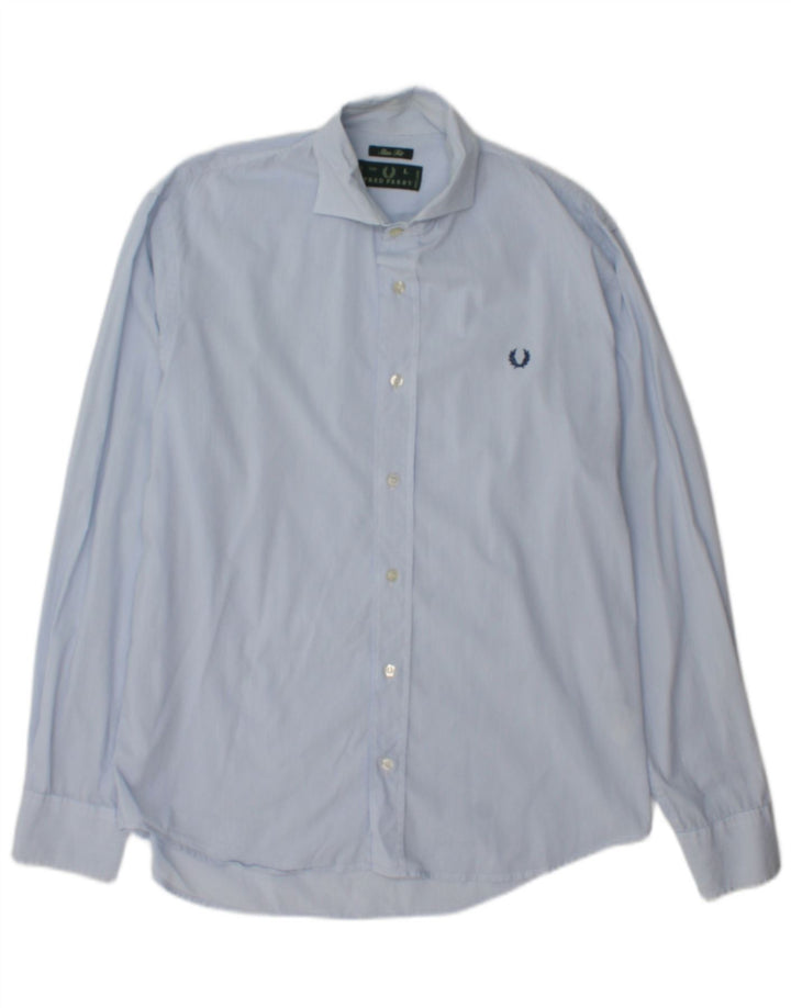 Fred Perry Ανδρικό πουκάμισο Slim Fit Μεγάλο Μπλε Βαμβακερό ριγέ