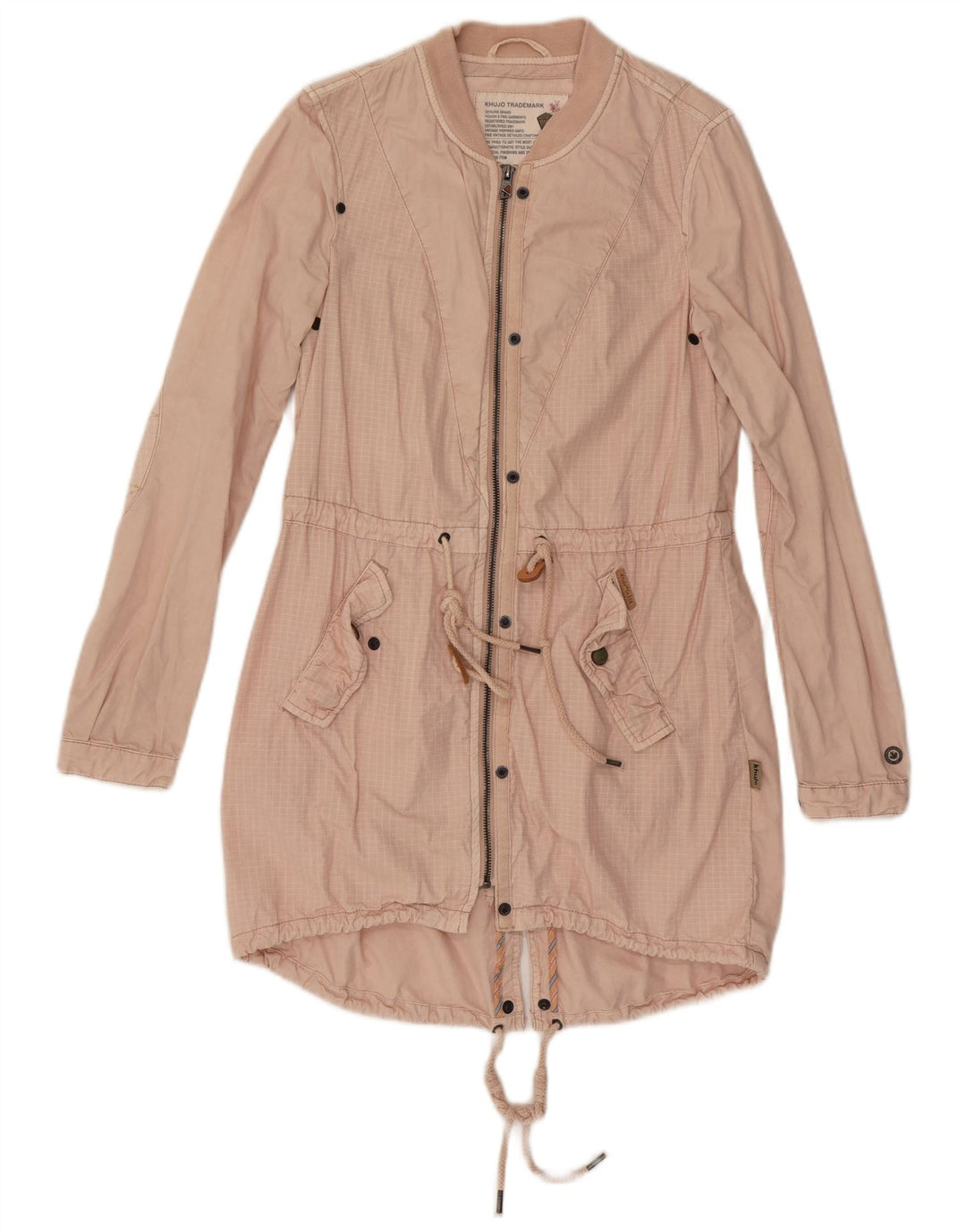 KHUJO Γυναικείο Μπουφάν Parka UK 10 Small Pink Check Cotton