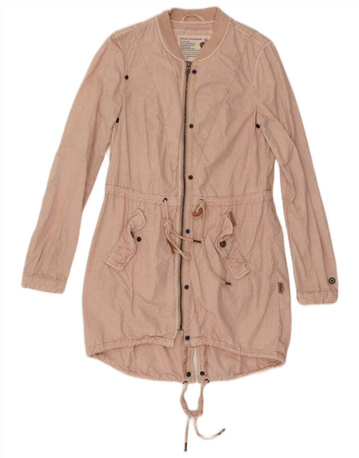 KHUJO Γυναικείο Μπουφάν Parka UK 10 Small Pink Check Cotton