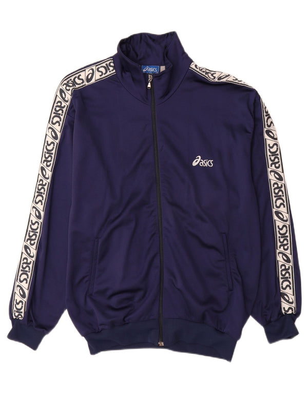 Ανδρική φόρμα γυμναστικής γραφική ASICS Top Jacket XL Navy Blue Colorblock Polyamide