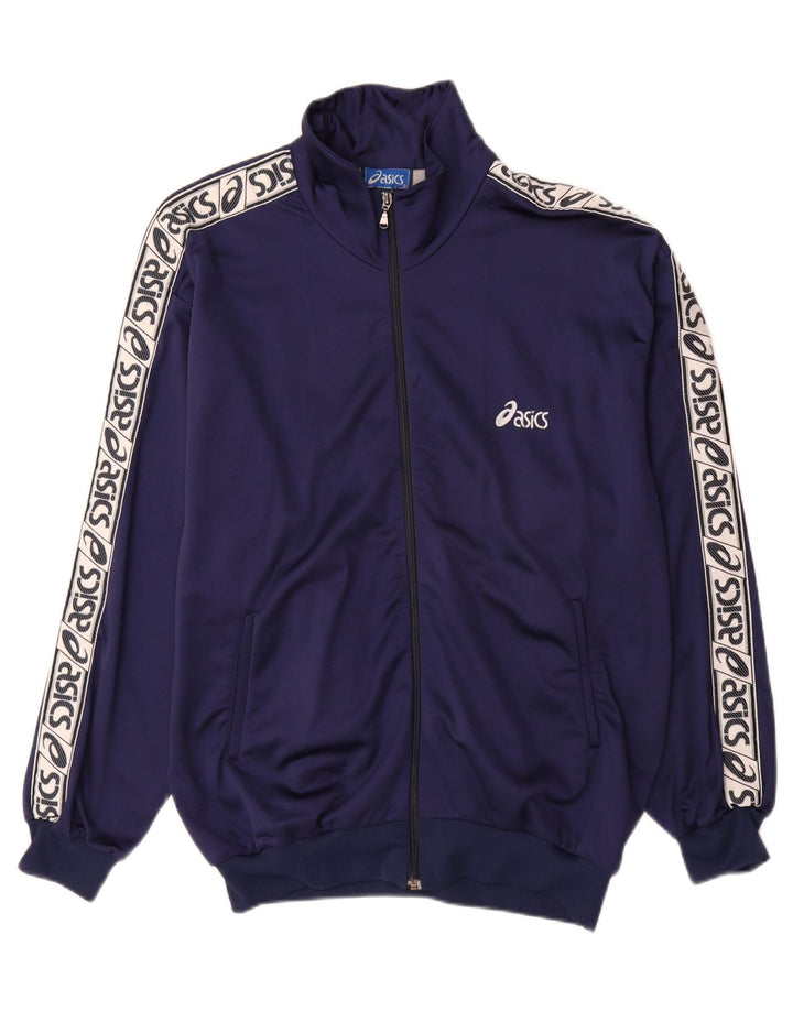 Ανδρική φόρμα γυμναστικής γραφική ASICS Top Jacket XL Navy Blue Colorblock Polyamide