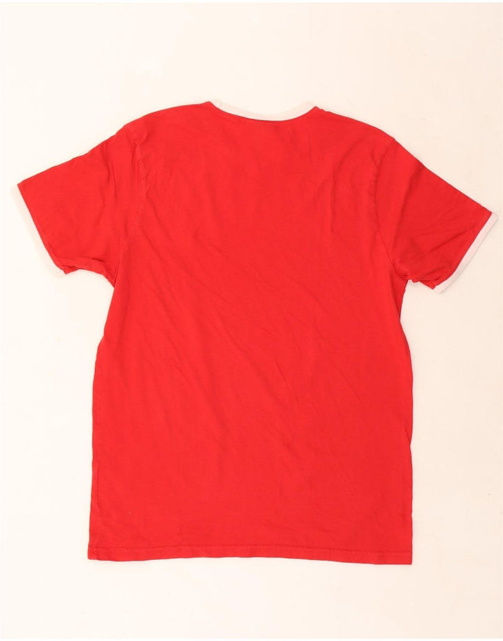 Ανδρικό γραφικό T-Shirt Ellesse Top μεγάλο κόκκινο βαμβακερό