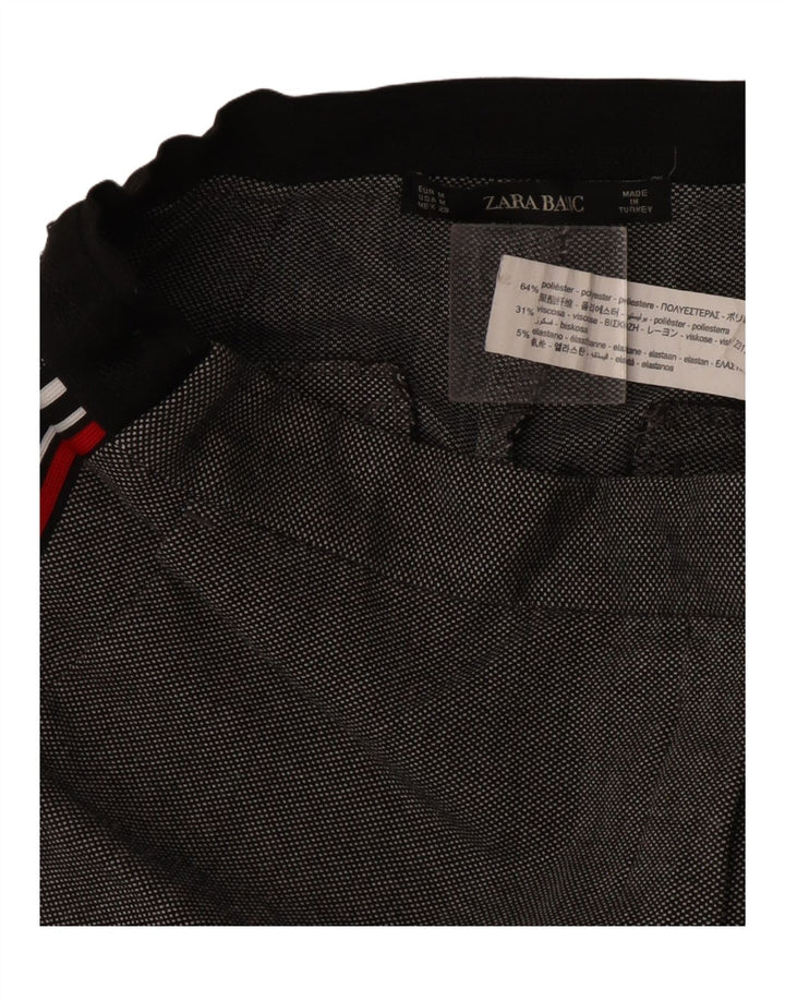 Zara Γυναικείο Cropped Παντελόνι Medium W28 L25 Grey Polyester