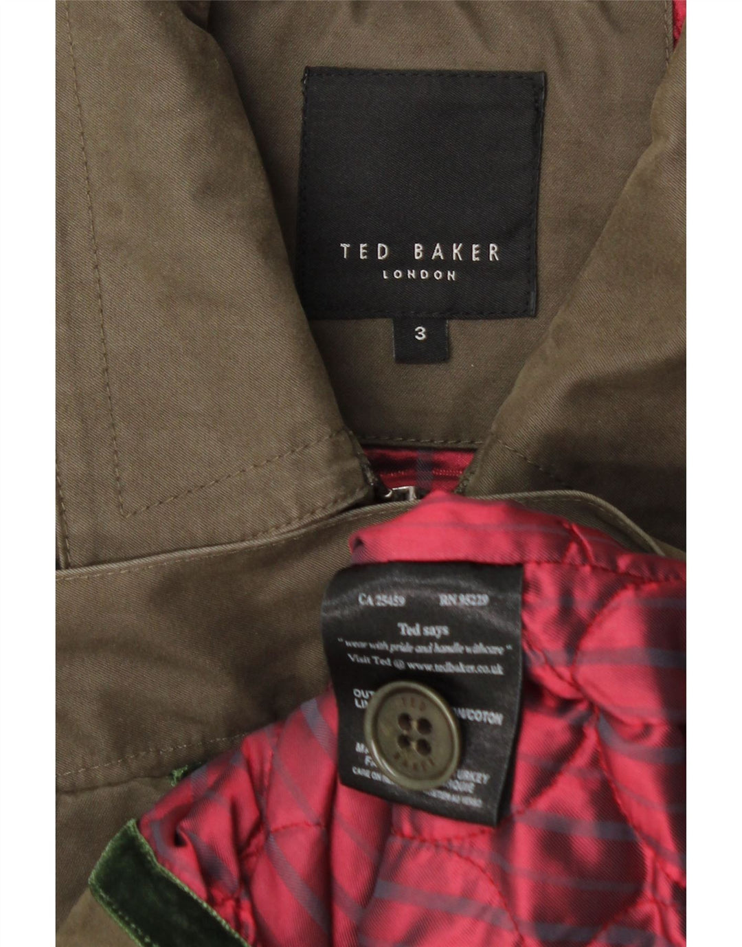 Ted Baker Ανδρικό μπουφάν Bomber Μέγεθος 3 Μεσαίο βαμβακερό χακί