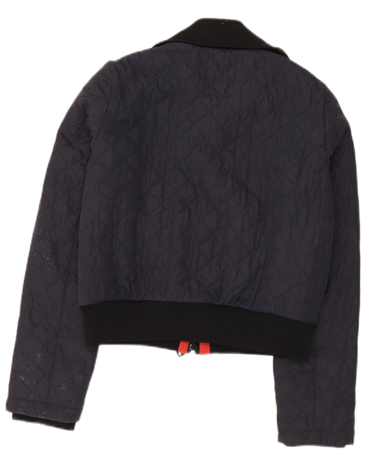 Zara Γυναικείο Crop Quilted Jacket UK 10 Small Navy Blue