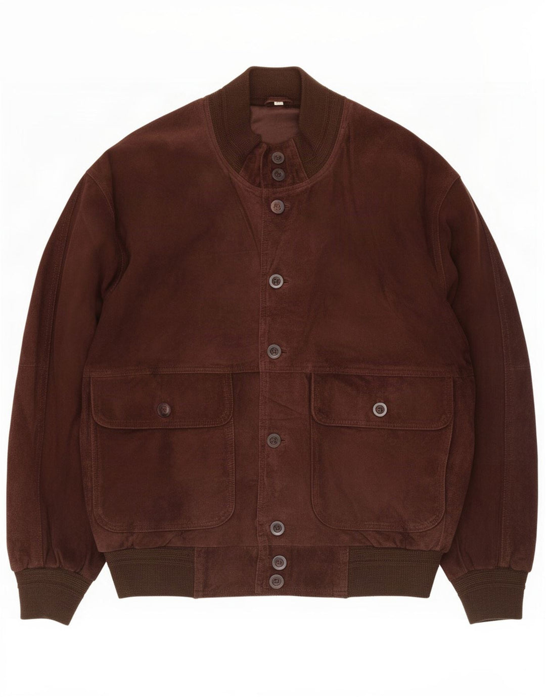 Vintage Ανδρικό Suede Bomber Jacket IT 48 Μεσαίο Καφέ Δερμάτινο