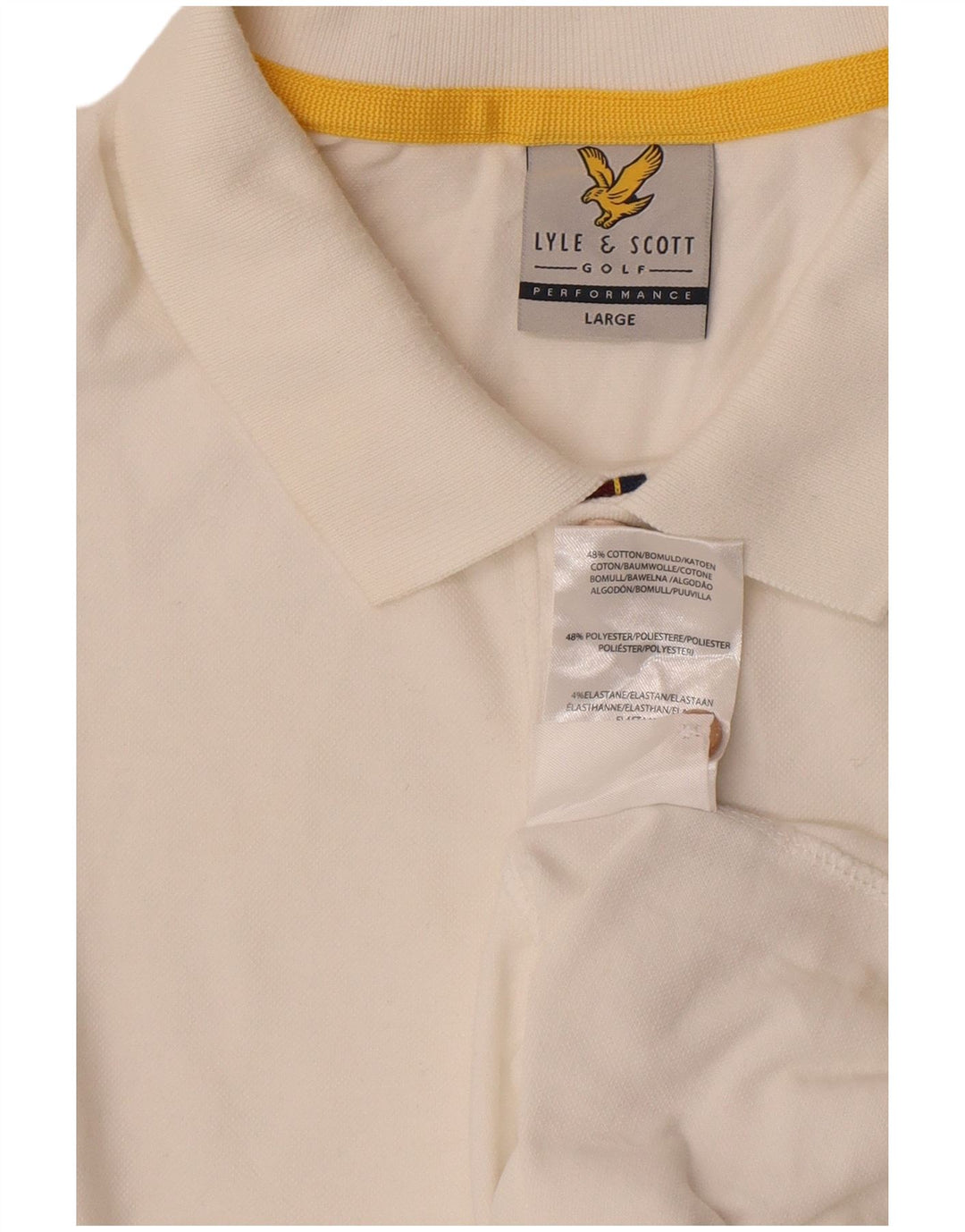 Lyle & Scott Ανδρικό γραφικό πόλο πουκάμισο μεγάλο λευκό βαμβακερό