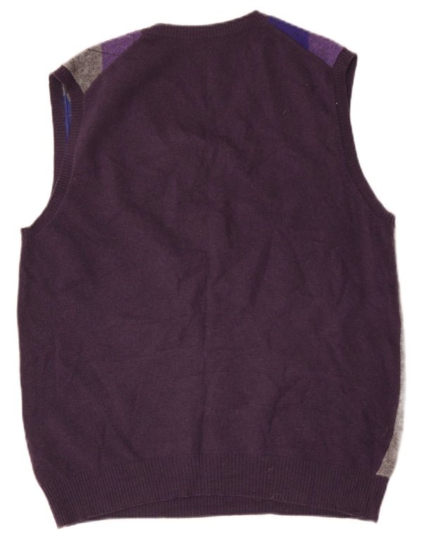 Benetton ανδρικό γιλέκο Tank Top Medium Navy Blue Argyle/Diamond