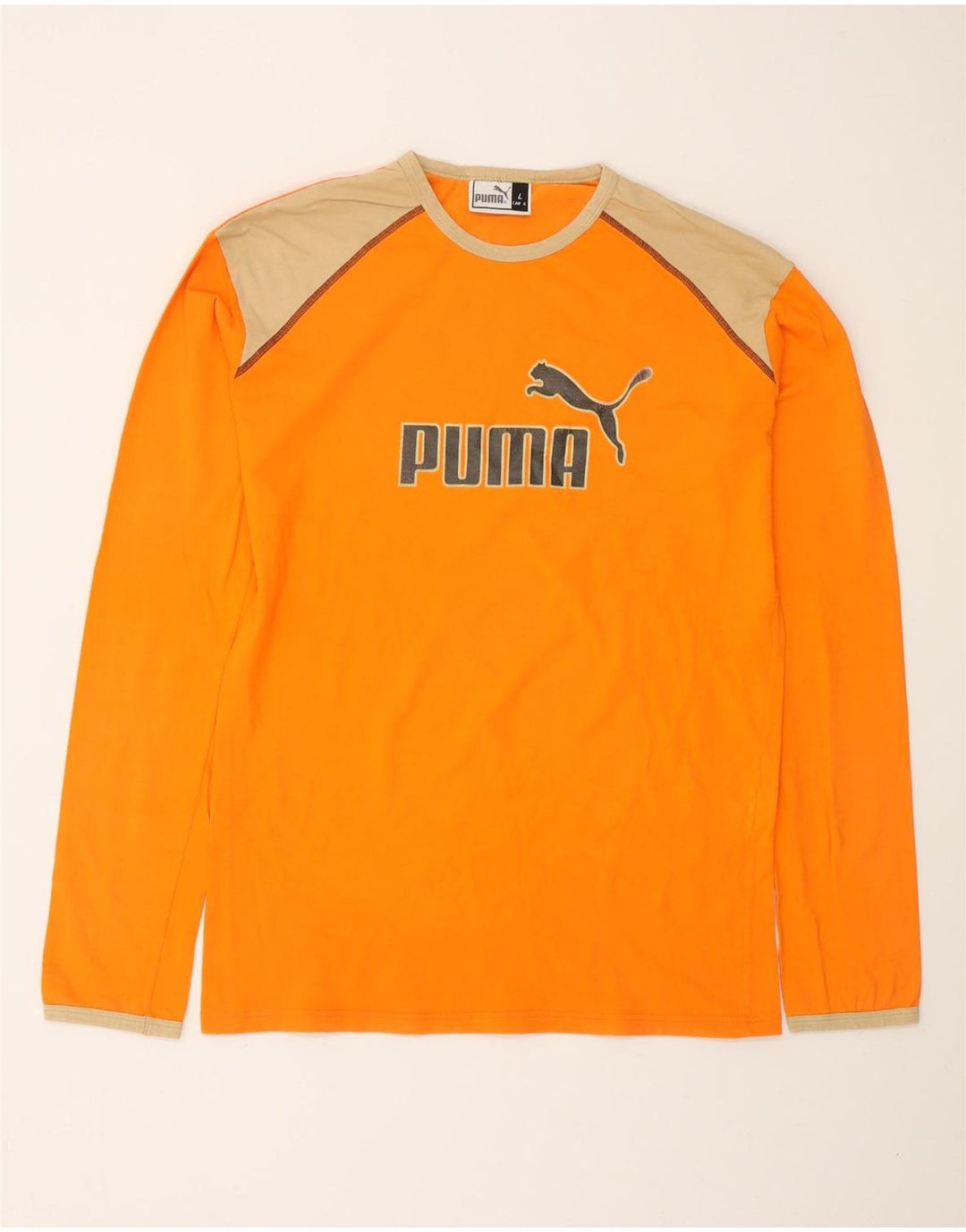Ανδρικό γραφικό τοπ PUMA, μακρυμάνικο, μεγάλο πορτοκαλί, βαμβακερό