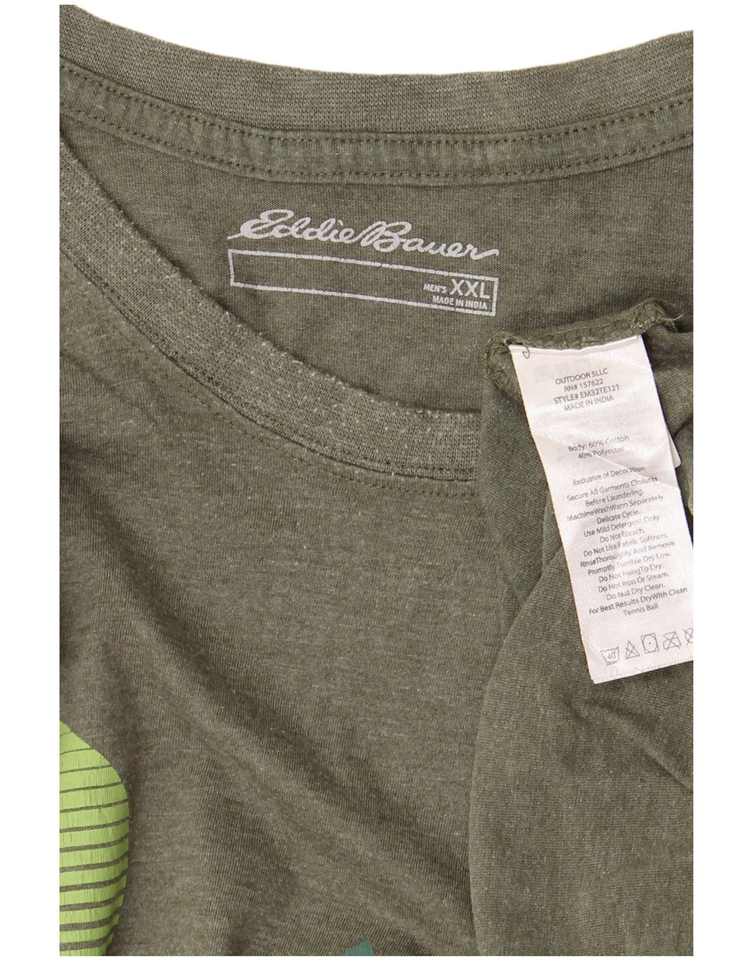 Eddie Bauer Ανδρικό γραφικό T-Shirt Top 2XL Χακί Βαμβακερό