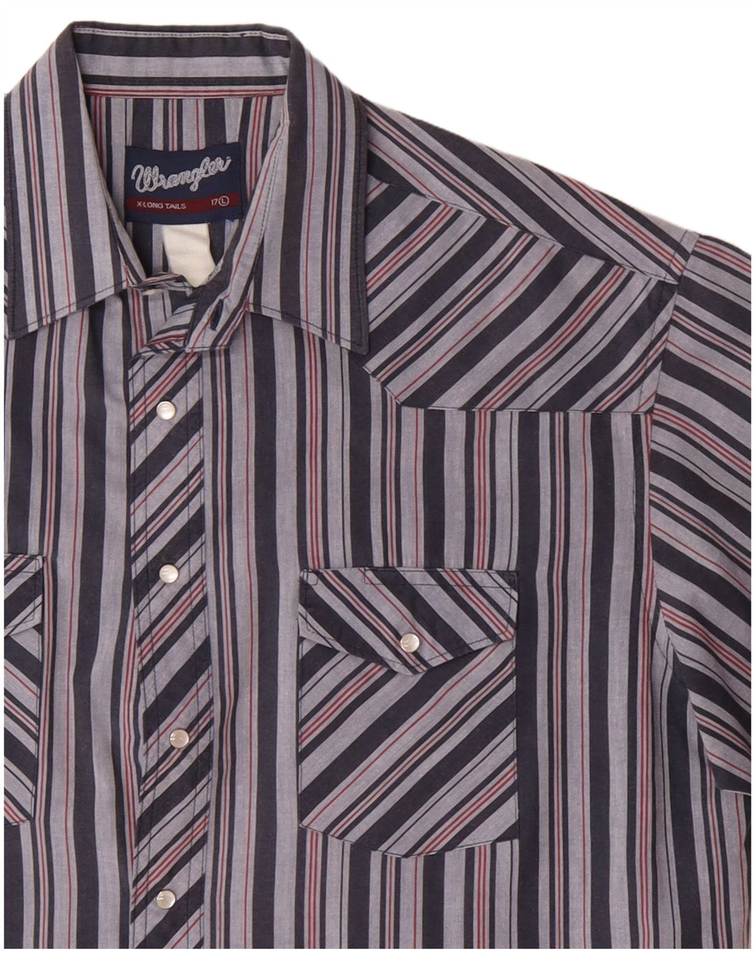 Ανδρικό κοντομάνικο πουκάμισο Wrangler 17 XL Μπλε ριγέ