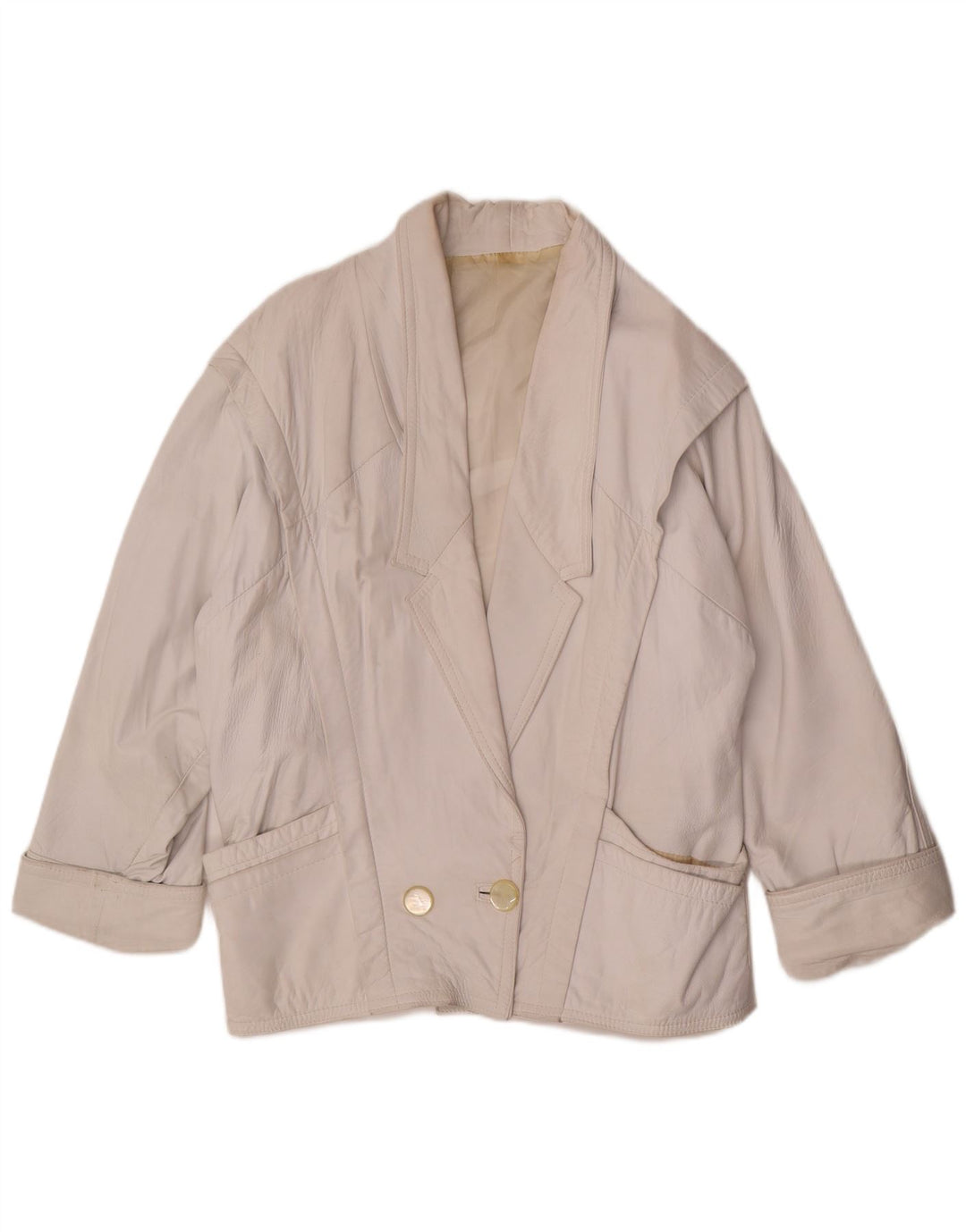 Vintage γυναικείο υπερμεγέθη διπλό μπουφάν UK 14 Medium White