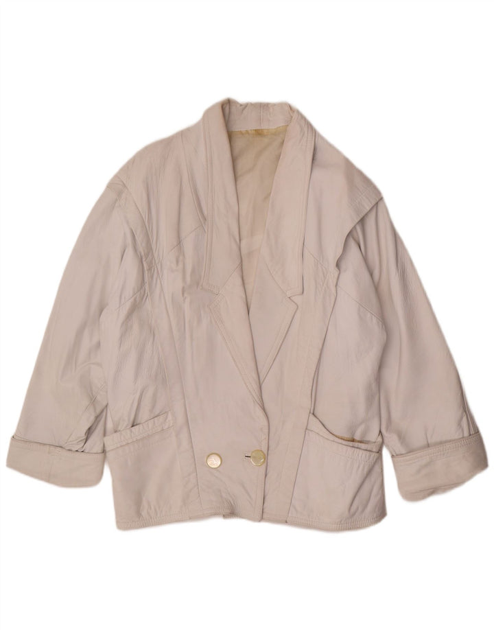 Vintage γυναικείο υπερμεγέθη διπλό μπουφάν UK 14 Medium White