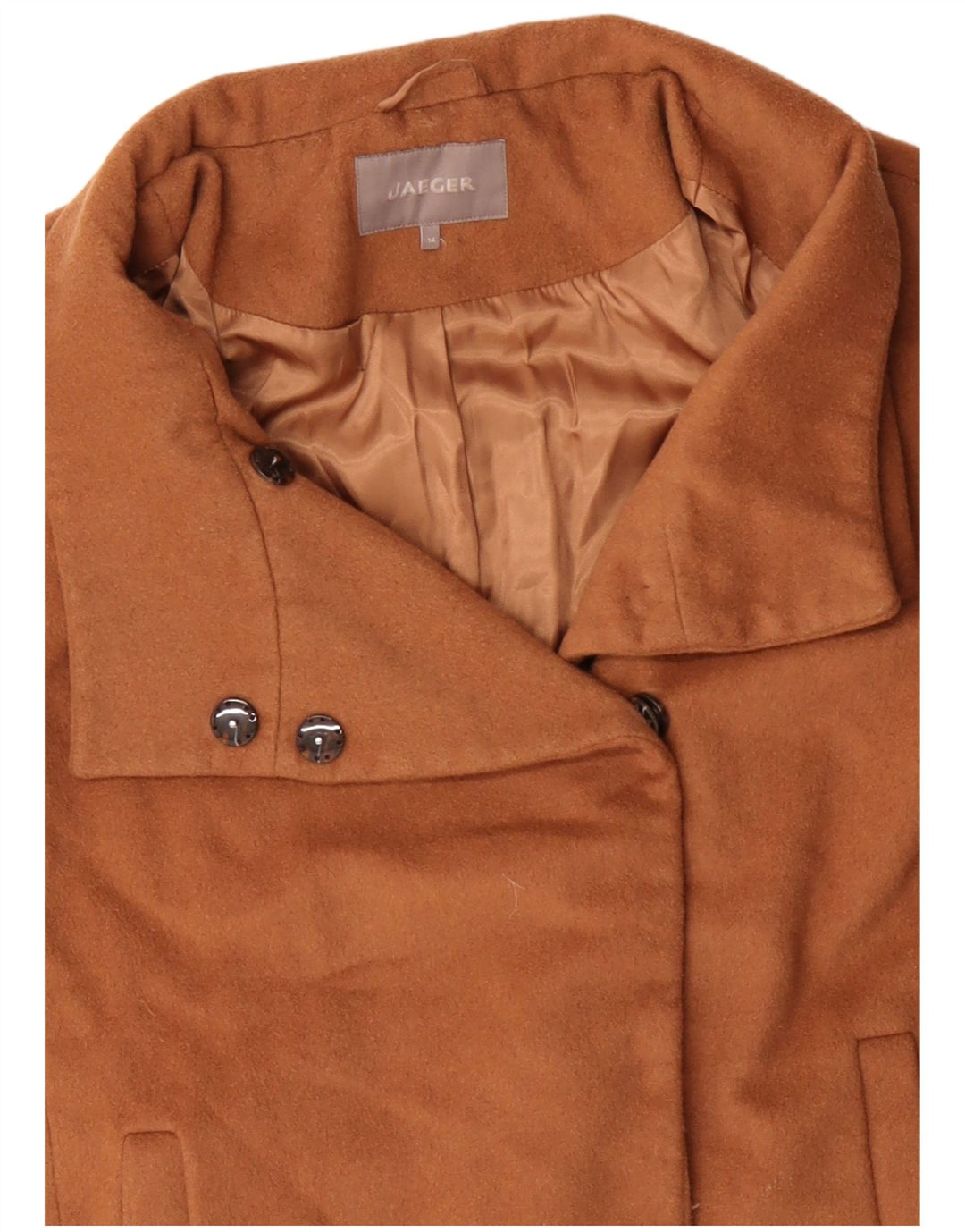 Γυναικείο παλτό Jaeger Loose Fit UK 14 Μαλλί μεσαίου καφέ