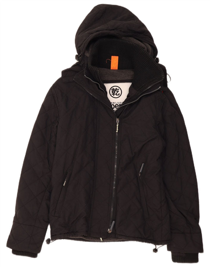 Ανδρικό μπουφάν με κουκούλα Superdry UK 38 Medium Black Polyester
