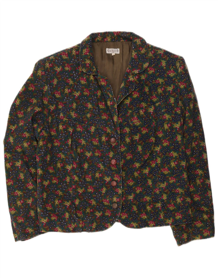 Cacharel Γυναικείο τζάκετ blazer με 4 κουμπιά EU 42 Μεγάλο πολύχρωμο Floral