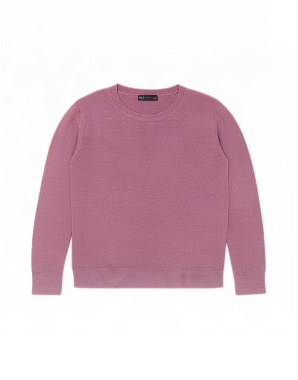 Marks & Spencer Γυναικείο πουλόβερ με λαιμόκαυστο UK 10 Small Purple Acrylic