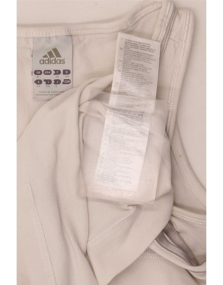 Adidas Γυναικείο Γιλέκο Τοπ UK 8 Μικρό λευκό βαμβακερό