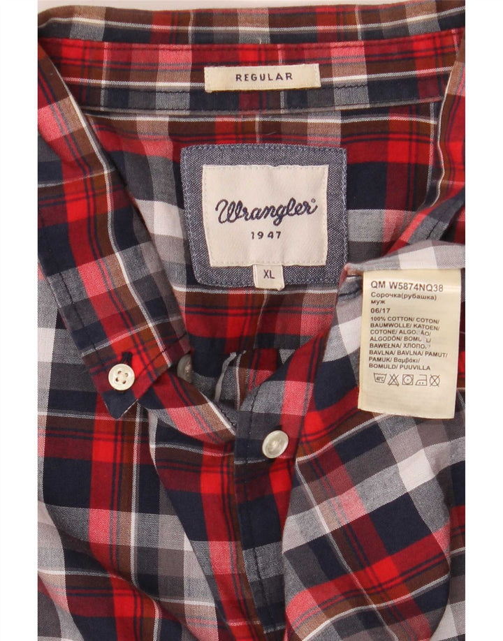 Ανδρικό φανελένιο πουκάμισο Wrangler XL Κόκκινο καρό βαμβακερό