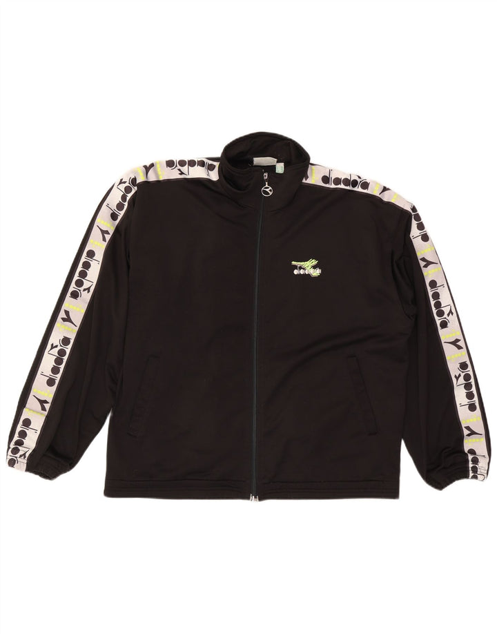 Ανδρική φόρμα γραφικών Diadora Top Jacket UK 38 Medium Black Colourblock
