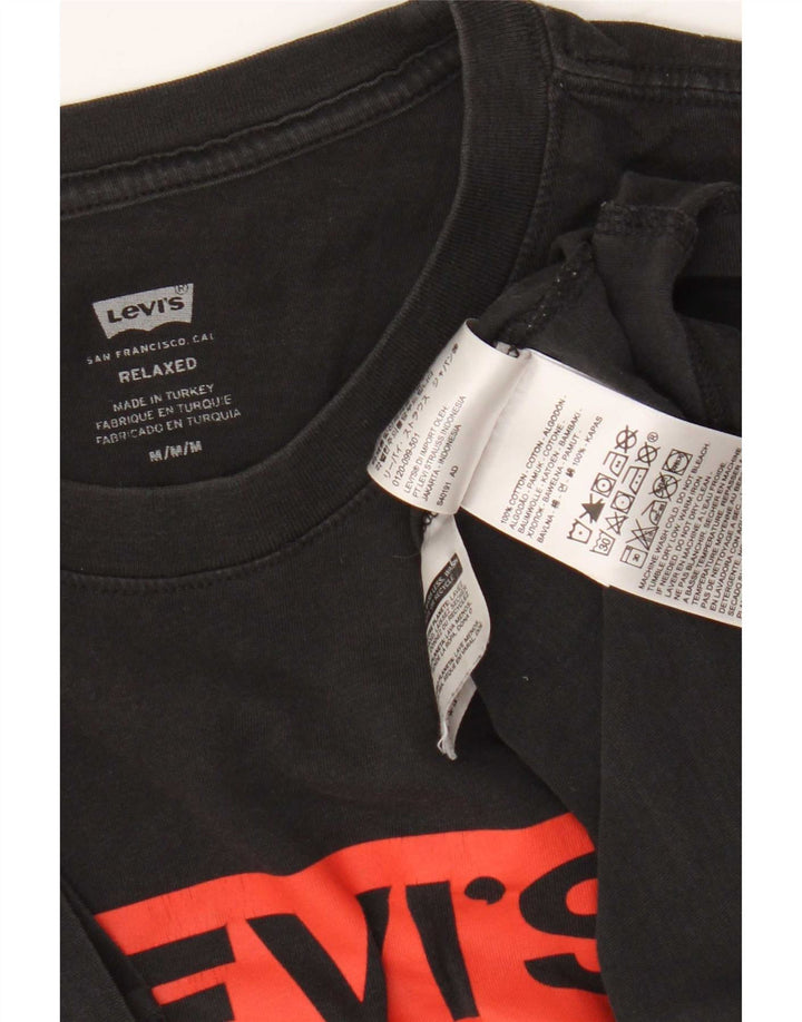 Ανδρικό γραφικό μπλουζάκι Levi's Relaxed Fit Top Μεσαίο μαύρο βαμβακερό