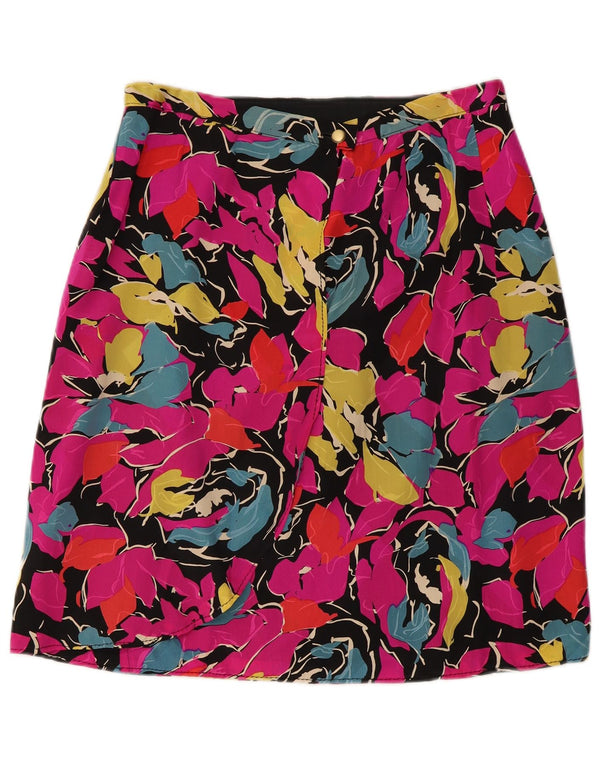 Vintage γυναικεία φούστα σε γραμμή Α W30 Μεσαίο ροζ Floral