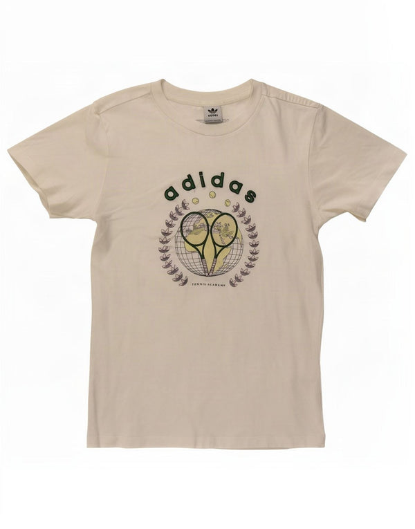 Adidas Γυναικείο T-Shirt Top UK 10 Small White Βαμβακερό