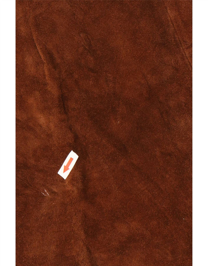 Vintage Γυναικεία Suede Φούστα σε γραμμή Α W28 Μεσαίου καφέ