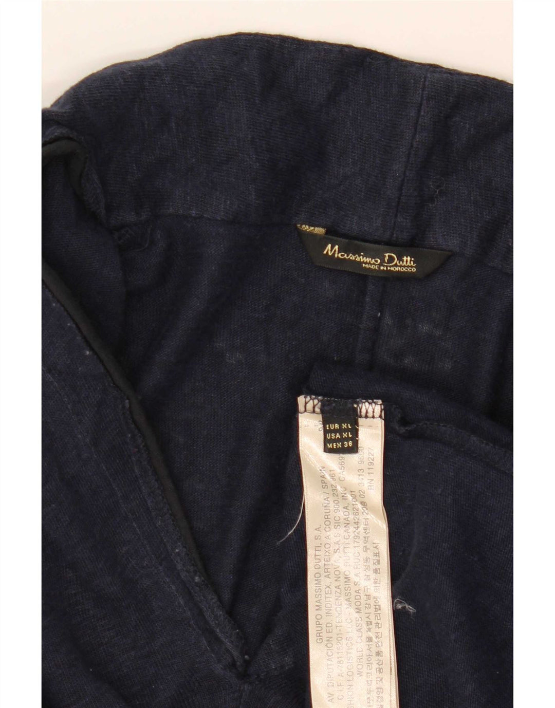 Massimo Dutti Γυναικεία Μπλούζα Top UK 18 XL Navy Blue Λευκό