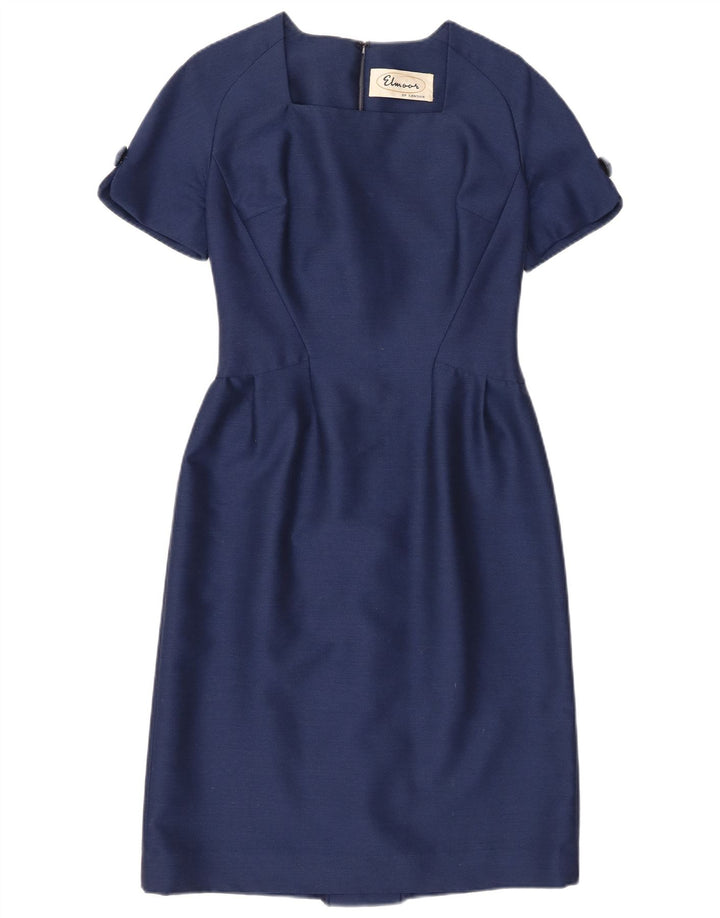 Vintage γυναικείο φόρεμα με θήκη UK 10 Small Navy Blue