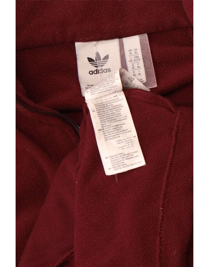 Ανδρικό γραφικό φερμουάρ ADIDAS Fleece Jumper XL Μπορντό πολυεστέρας