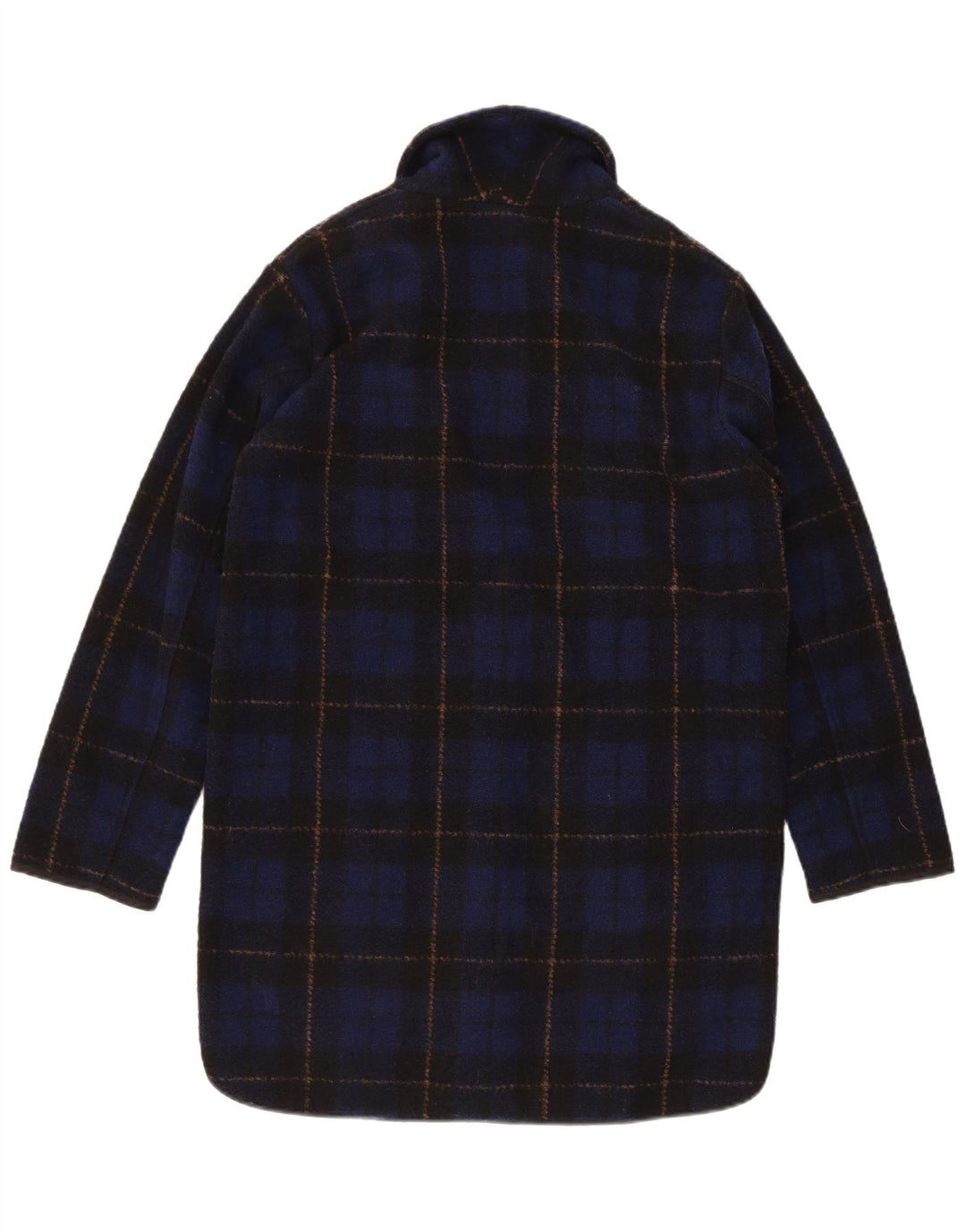 Woolrich Γυναικείο Oversized Πανωφόρι UK 6 XS Navy Blue Check Polyester