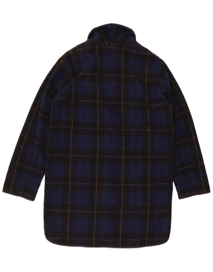 Woolrich Γυναικείο Oversized Πανωφόρι UK 6 XS Navy Blue Check Polyester