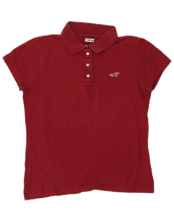 Γυναικείο μπλουζάκι πόλο Hollister UK 10 Small μπορντό