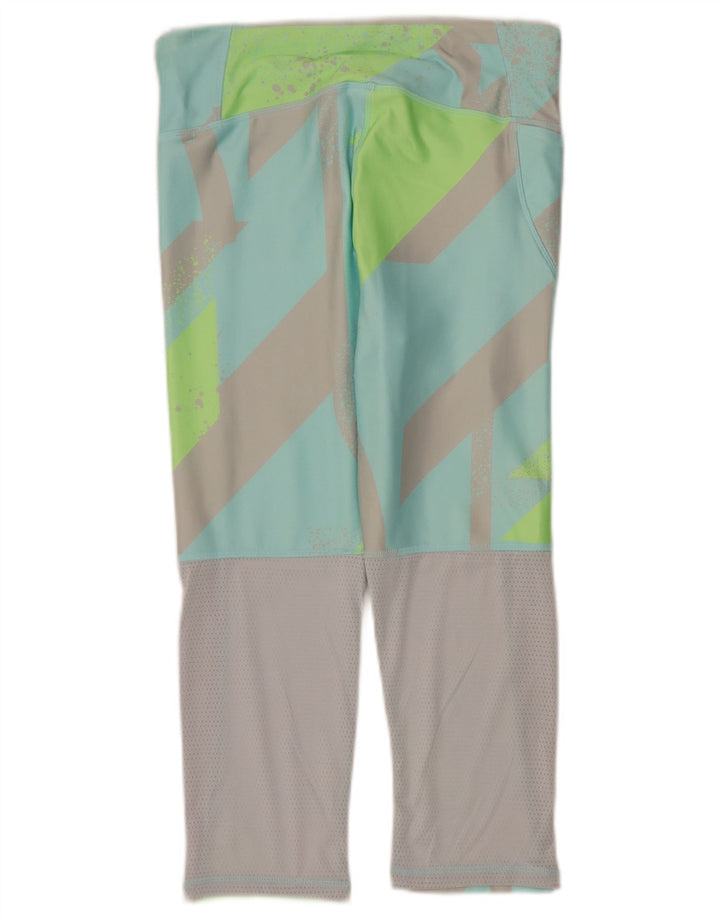 Reebok γυναικεία κολάν Capri UK 12/14 Μεσαίου Τυρκουάζ γεωμετρικού πολυεστέρα