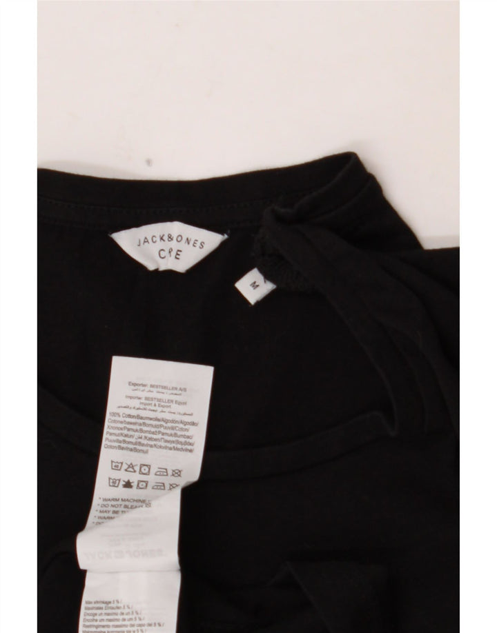 JACK & JONES Ανδρικό γραφικό T-Shirt Top Μεσαίο μαύρο βαμβακερό