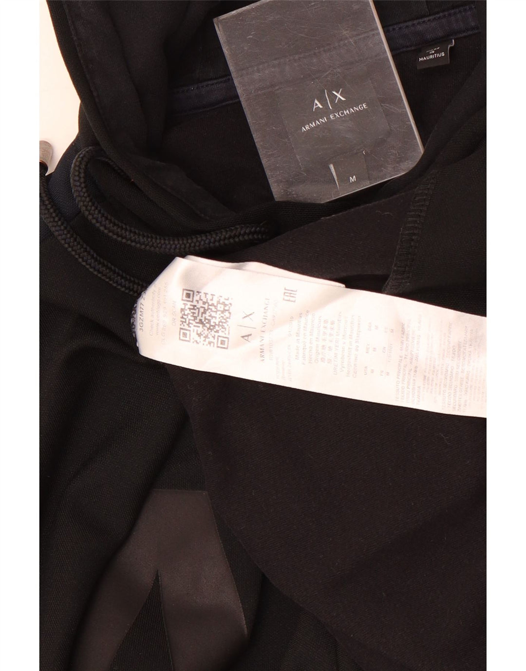 Armani Exchange Ανδρικό γραφικό με κουκούλα, μεσαίο μαύρο πολυεστέρας