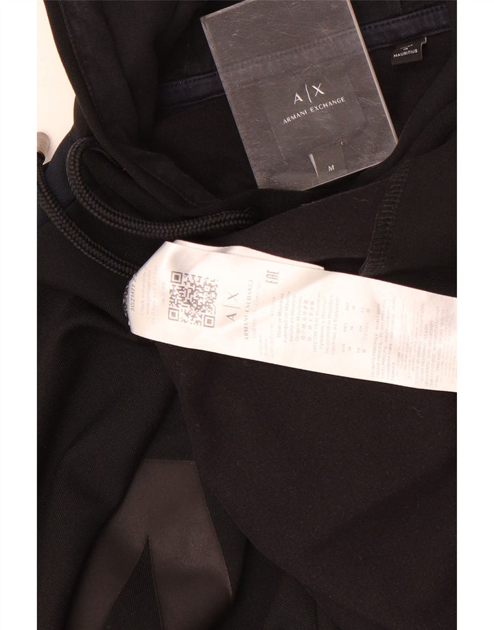 Armani Exchange Ανδρικό γραφικό με κουκούλα, μεσαίο μαύρο πολυεστέρας
