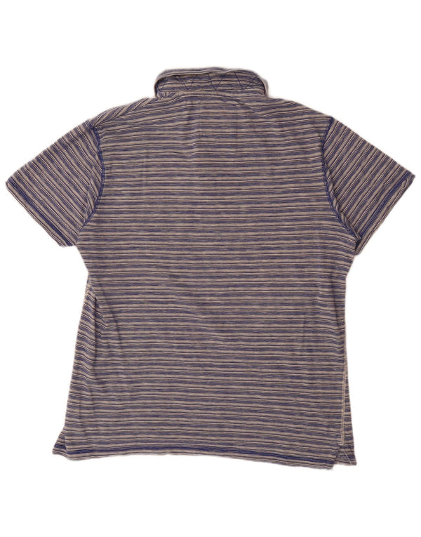 Weird Fish Ανδρικό Πόλο Μπλουζάκι XL Navy Blue Pinstripe Βαμβακερό