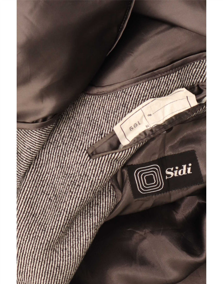 Ανδρικό παλτό Sidi με διπλό στήθος UK 38 Medium Grey Pinstripe