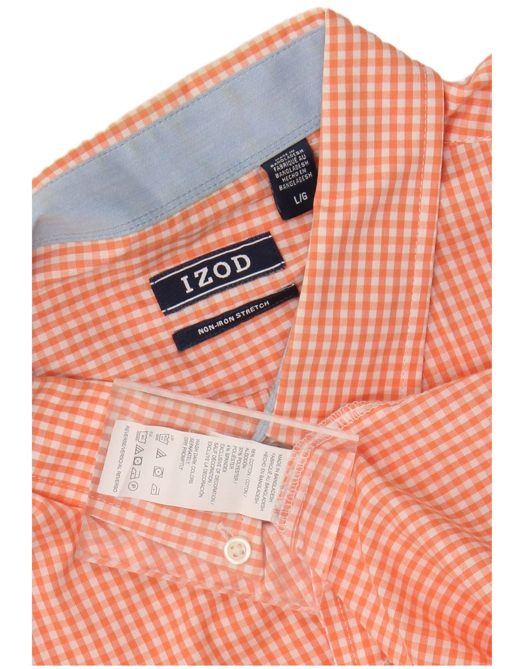 Ανδρικό πουκάμισο Izod μεγάλο ροζ βαμβακερό Gingham