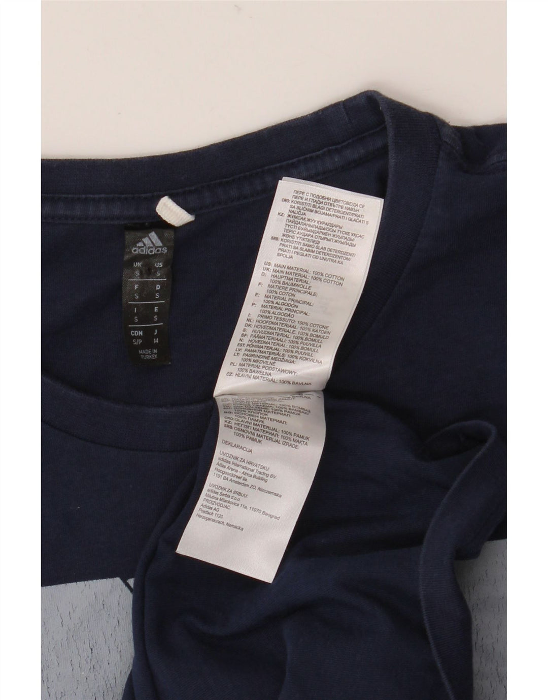 Ανδρικό γραφικό T-Shirt Adidas Top Small Navy Blue από βαμβάκι