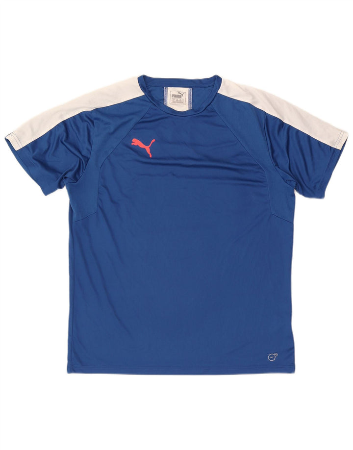 Ανδρικό T-Shirt Puma Top Large Blue Colourblock Πολυεστέρας