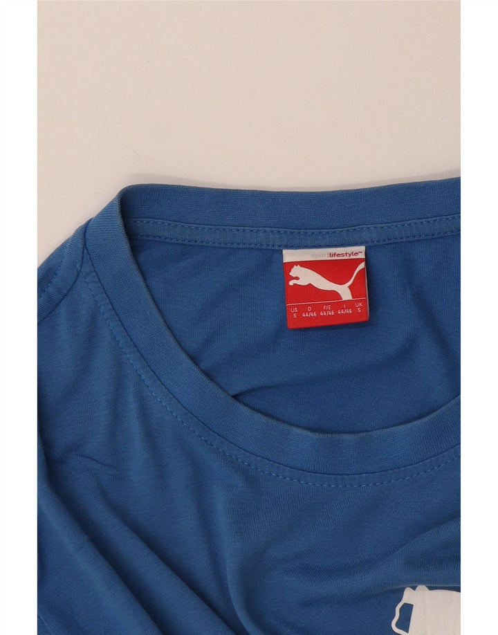 Ανδρικό γραφικό μπλουζάκι Puma τοπ μικρό μπλε