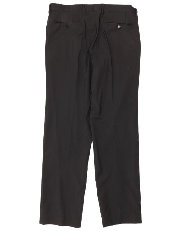 Calvin Klein Ανδρικό ίσιο παντελόνι IT 52 XL W36 L34 Μαύρο μάλλινο