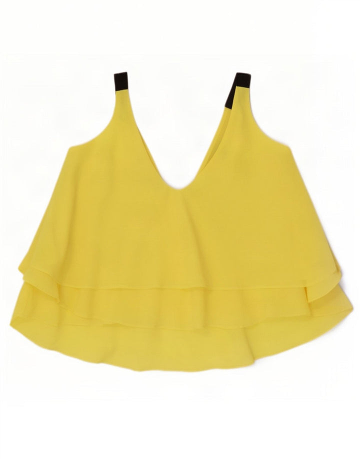 Zara Womens Oversized Cami Top 10 Small Yellow Polyester