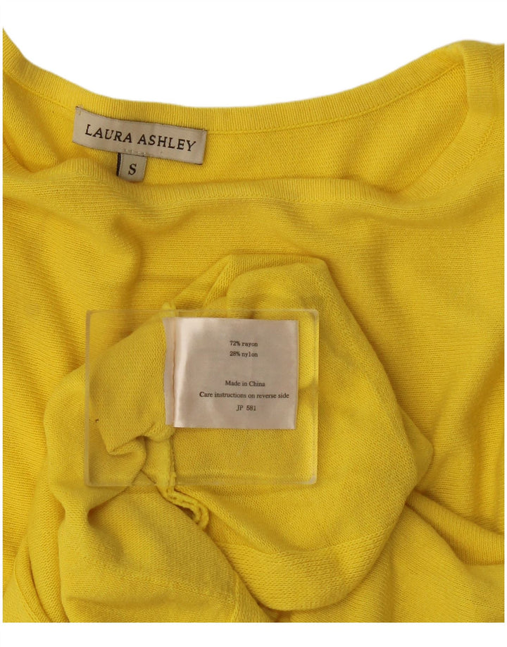 Laura Ashley Γυναικεία μπλούζα με βολάν μπροστά τοπ UK 10 Small Yellow Rayon