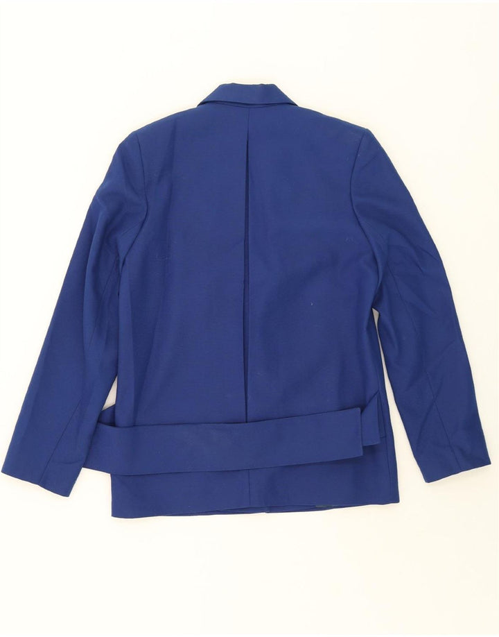 TREVIRA Womens 1 Button 2 Piece Skirt Set UK 10 Small W23  Blue Polyester Vintage Trevira and Second-Hand Trevira from Messina Hembry 