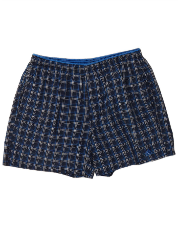 Ανδρικό σορτς κολύμβησης Adidas μεγάλο μπλε Navy Check Polyester