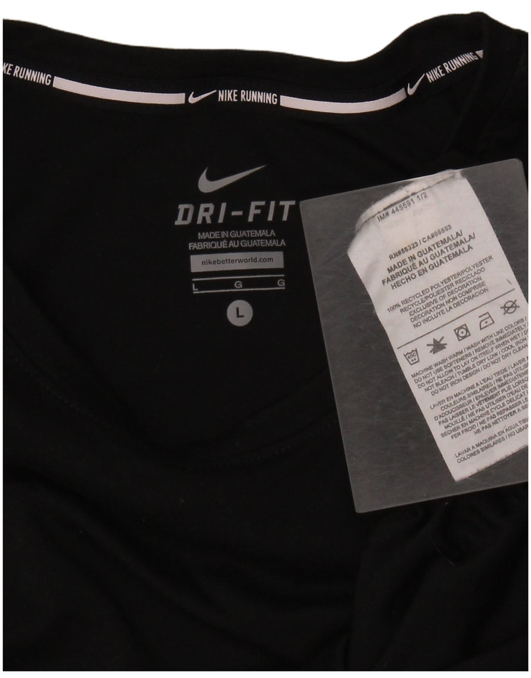 Γυναικείο T-Shirt NIKE Dri Fit Top UK 14 Large Black Polyester